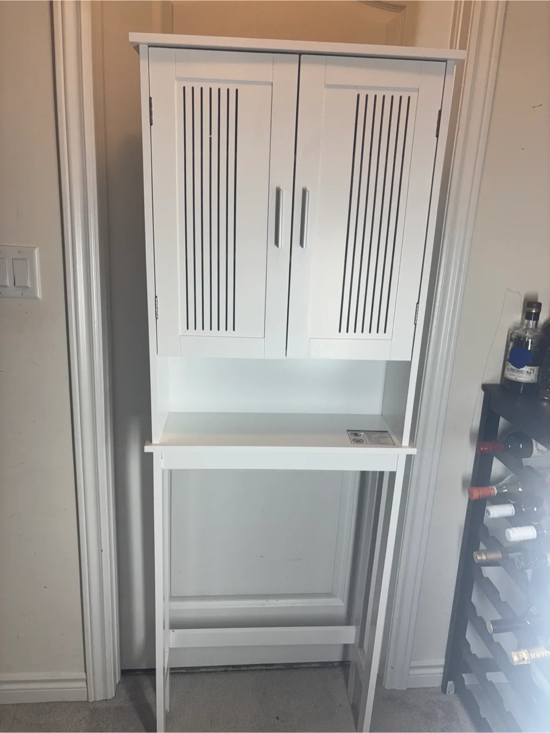 White Over-the-Toilet Storage Cabinet image indicator(4)