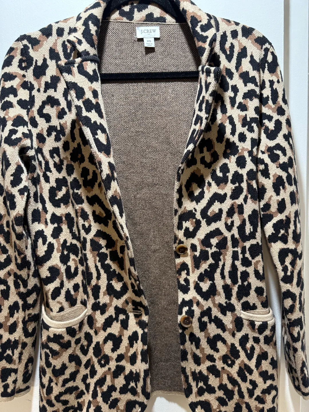 J.Crew Leopard Print Sweater Blazer - XS image indicator(2)