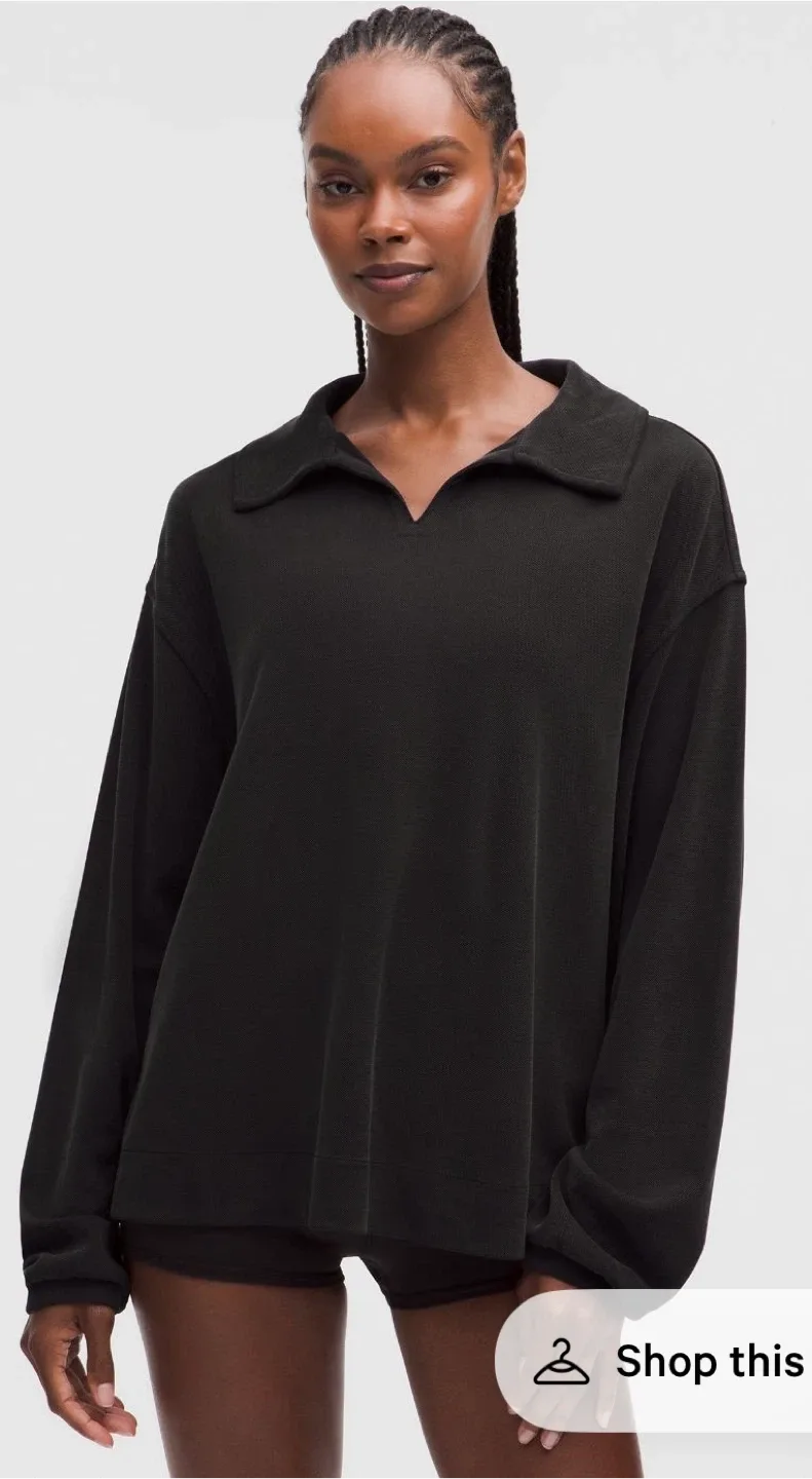 Lululemon Softstreme Pique Oversized LS Polo - M image indicator(7)