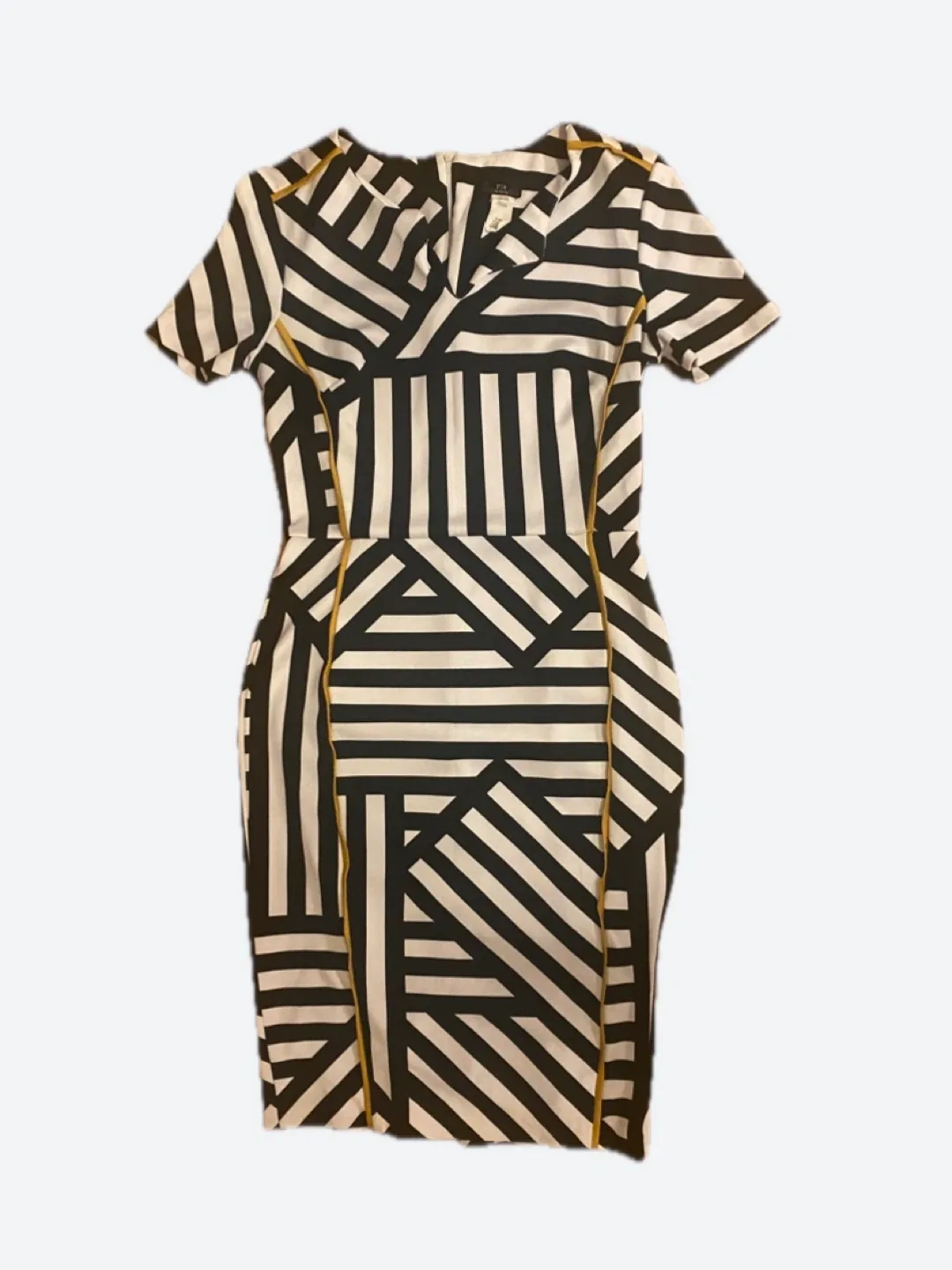 Moving!!!! Geometric pattern Black & White Dress image indicator(2)