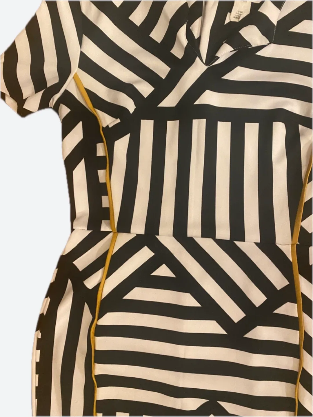 Moving!!!! Geometric pattern Black & White Dress image indicator(3)