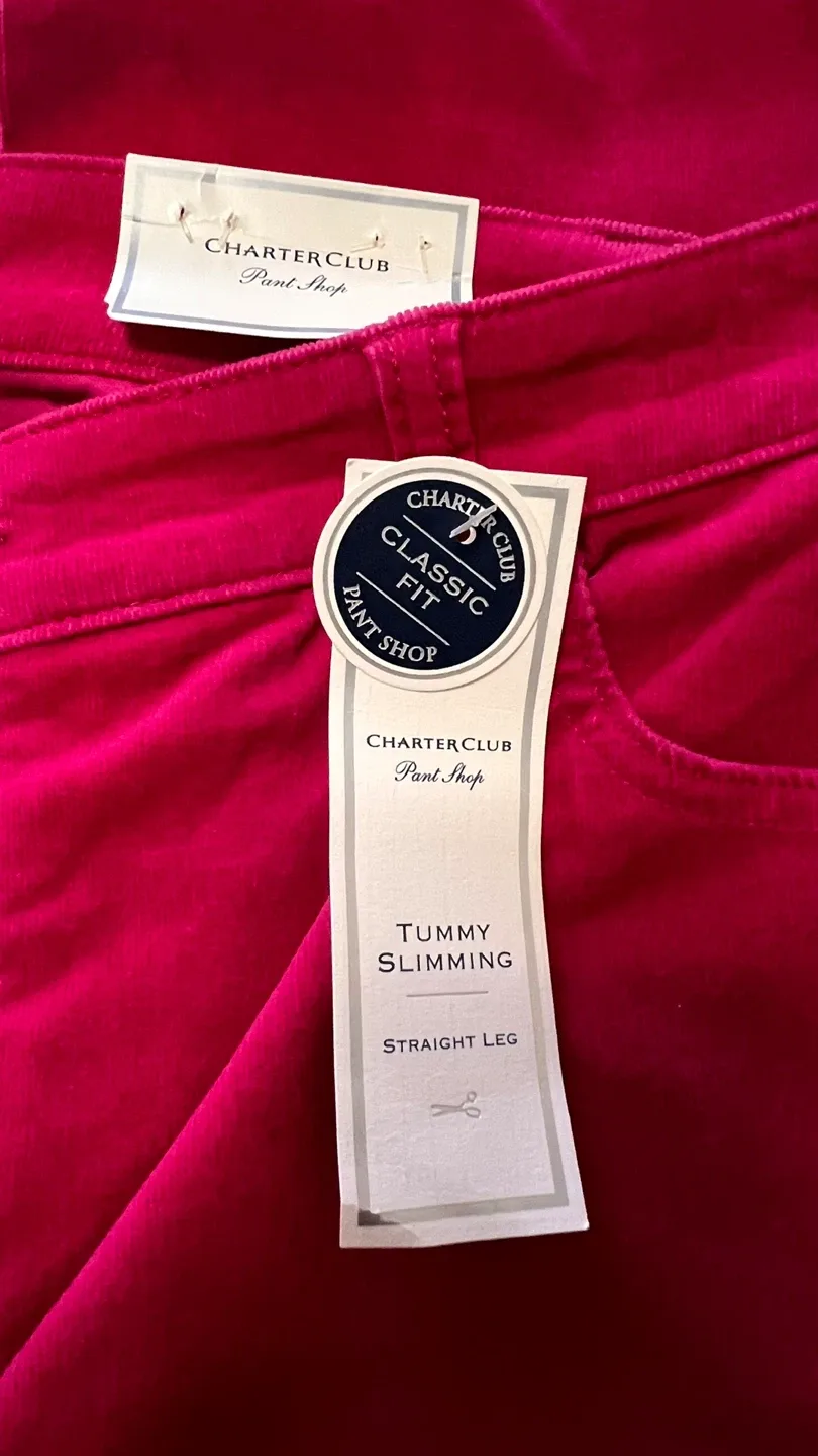 Raspberry Pink Corduroy Charter Club Pants - Size 12 image indicator(5)