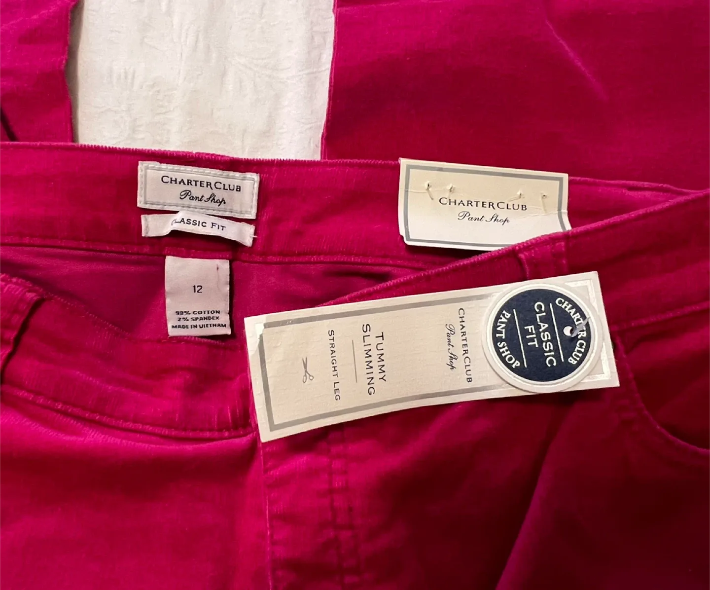 Raspberry Pink Corduroy Charter Club Pants - Size 12 image indicator(6)