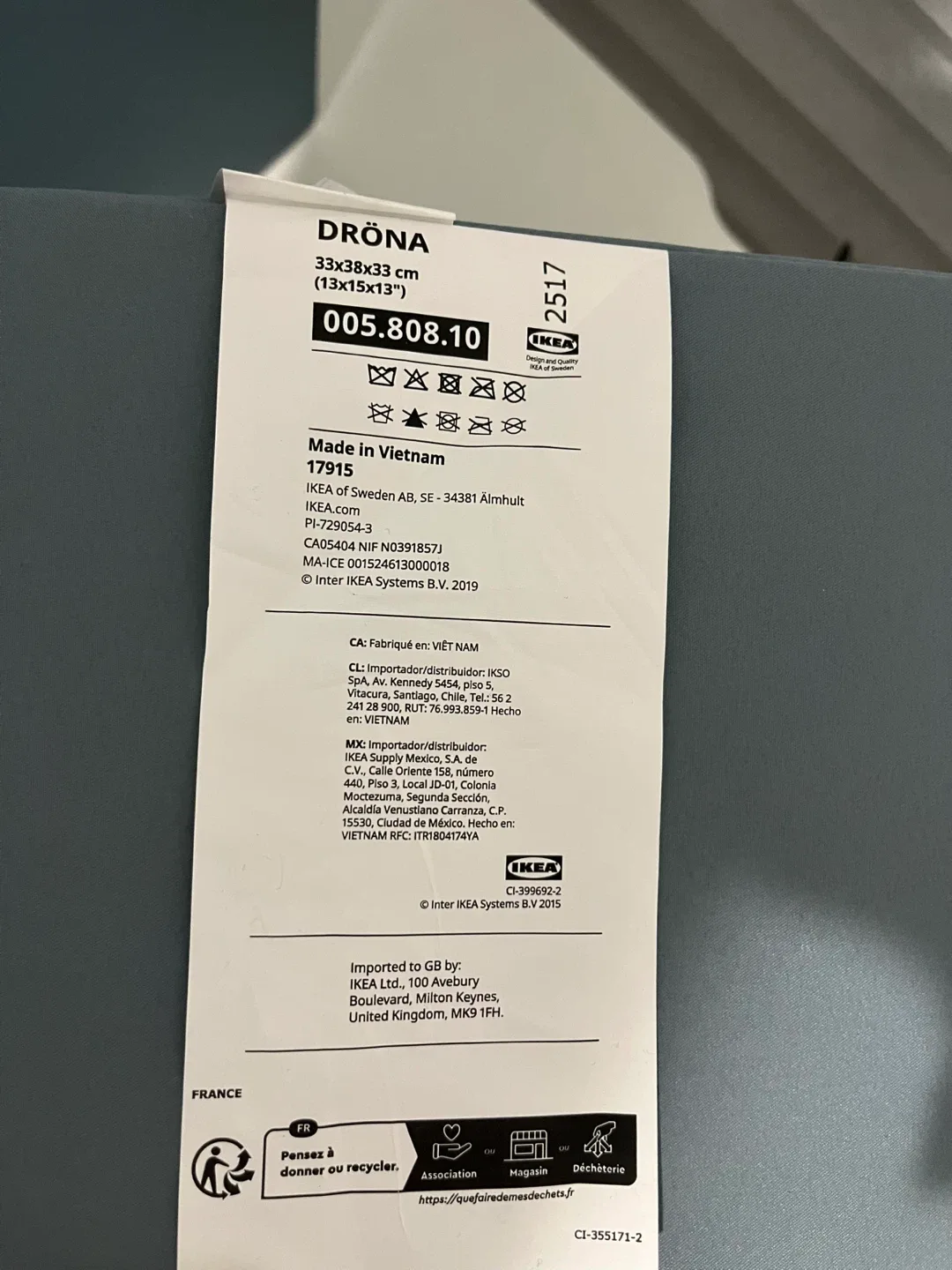 IKEA Dröna Box - 33x38x33cm - Blue Grey image indicator(3)