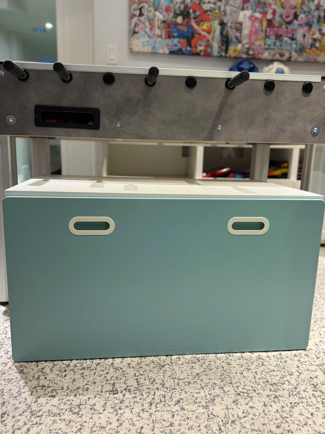 White & Blue Storage Drawer Box