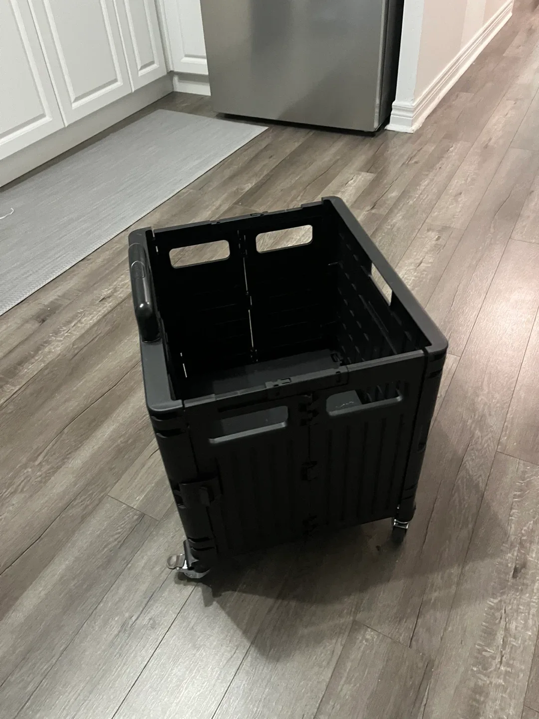 Black Folding Shopping Cart with Wheels image indicator(4)