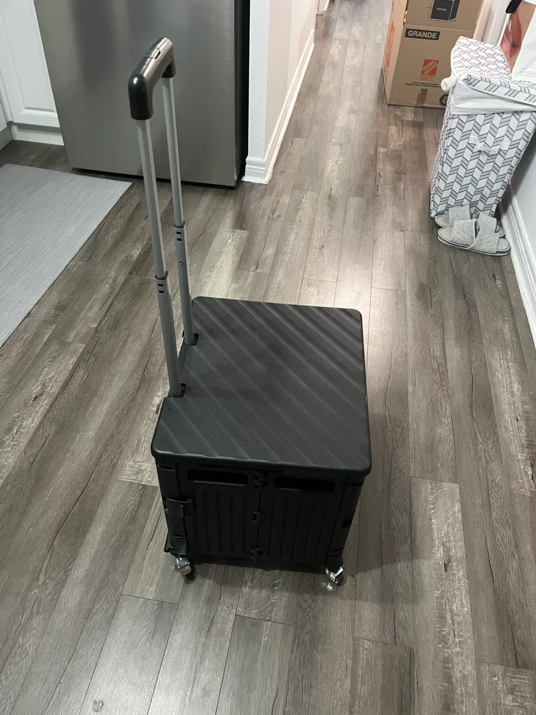 Black Folding Shopping Cart with Wheels image indicator(2)