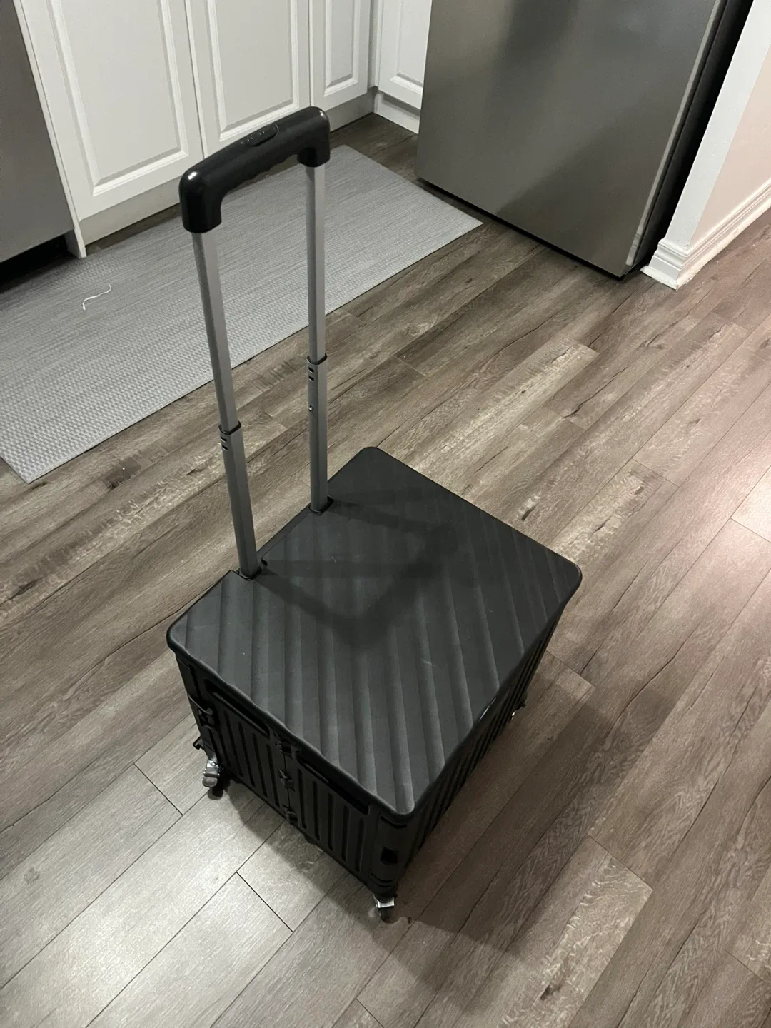 Black Folding Shopping Cart with Wheels