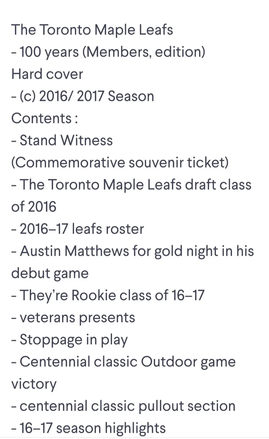 Toronto Maple Leafs 100th Anniversary Member's Edition Book image indicator(9)