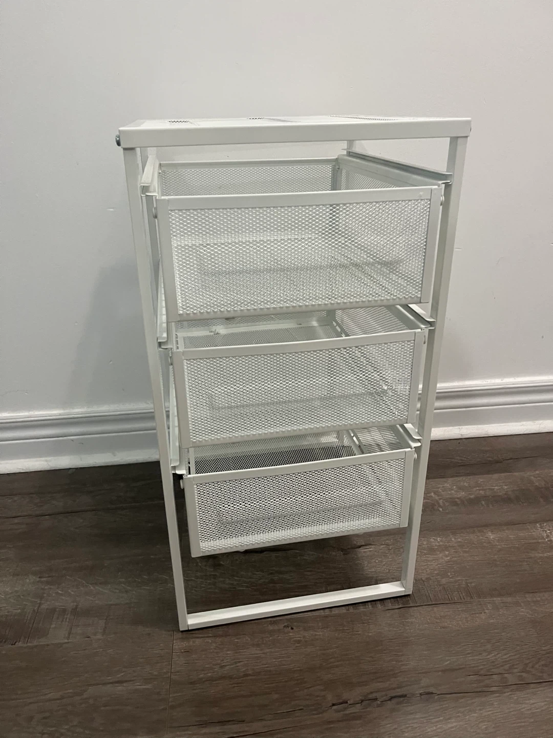 White Rolling Cart with 3 Drawers