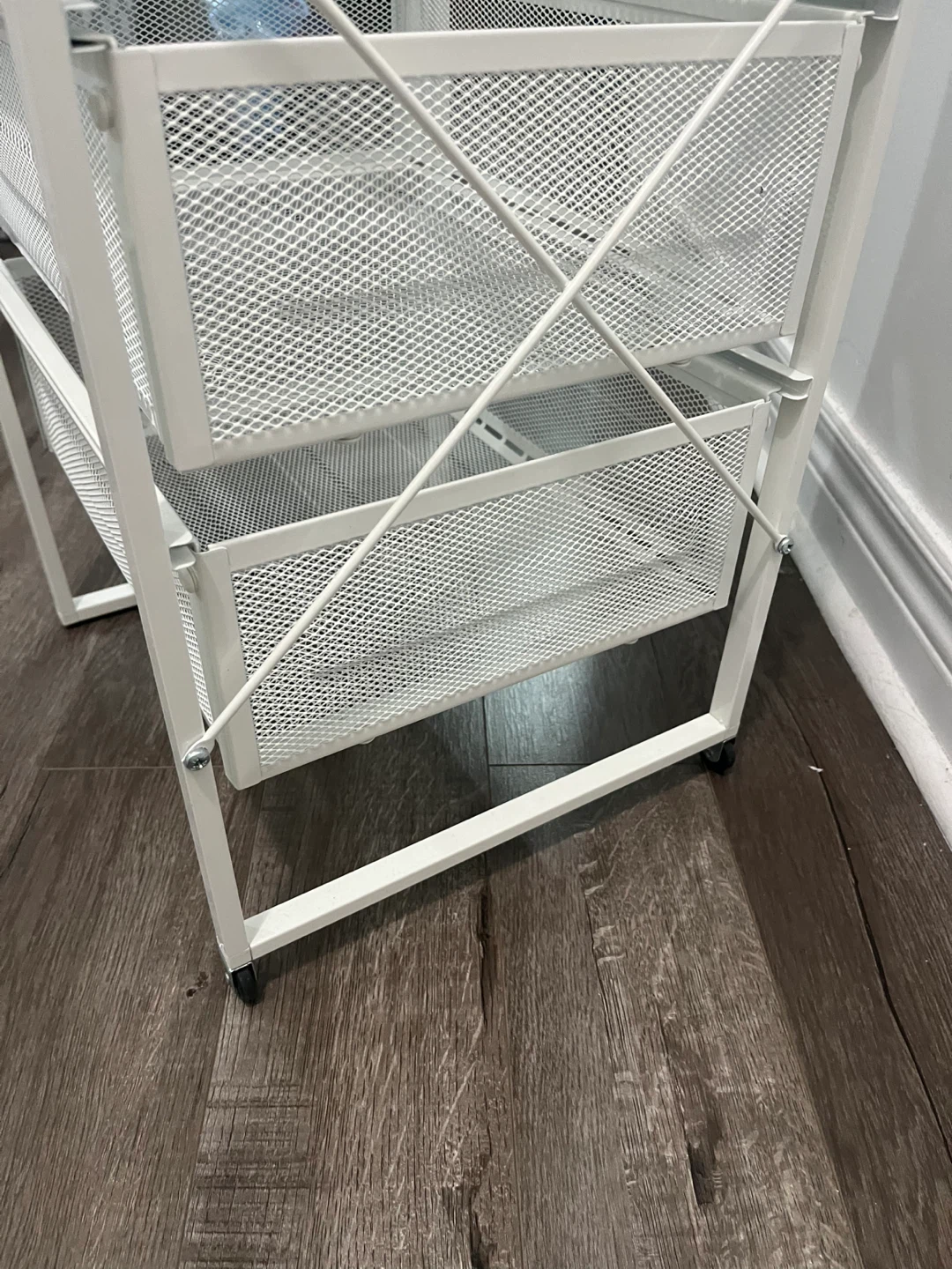 White Rolling Cart with 3 Drawers - photo 3