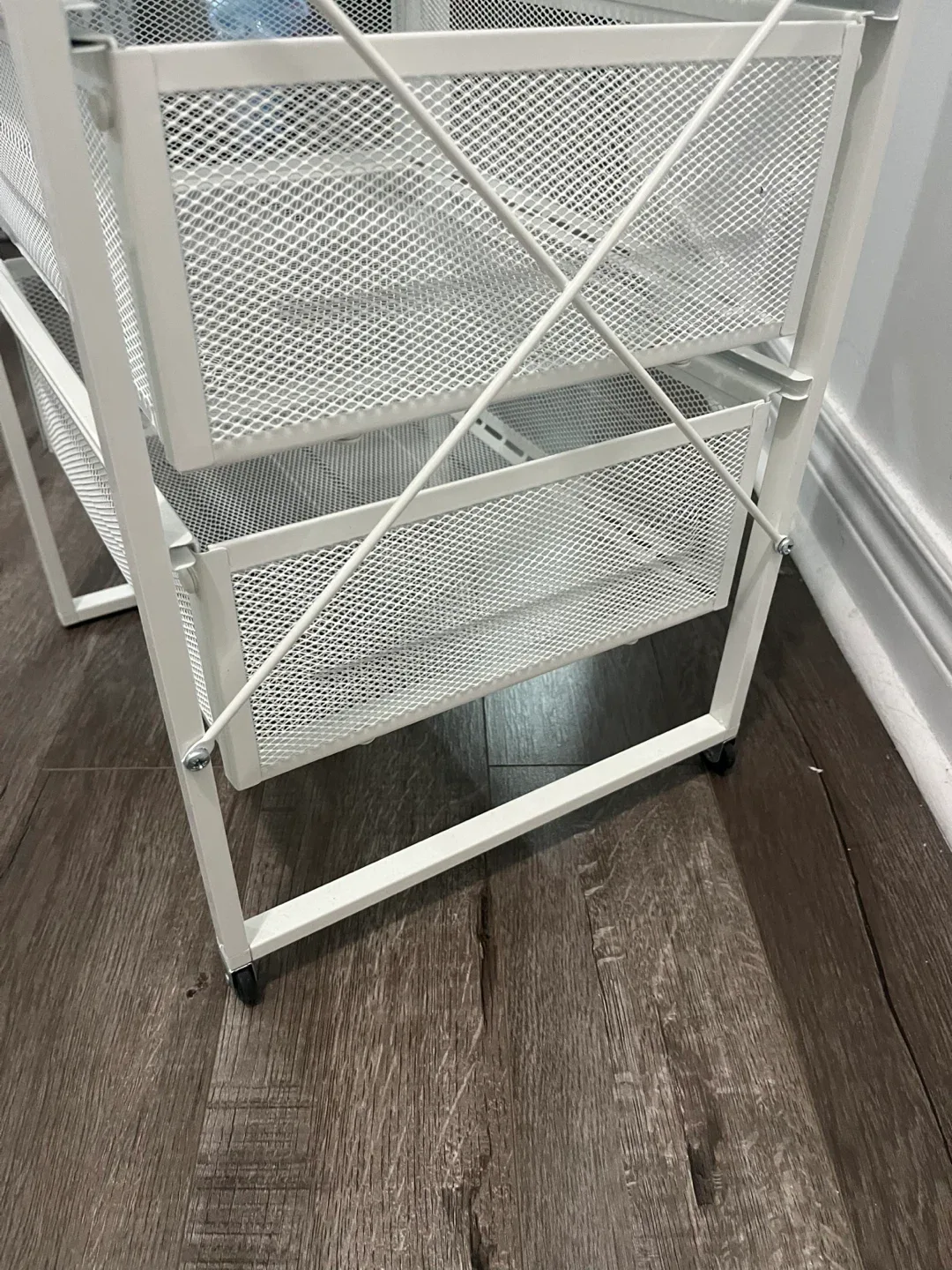 White Rolling Cart with 3 Drawers image indicator(3)