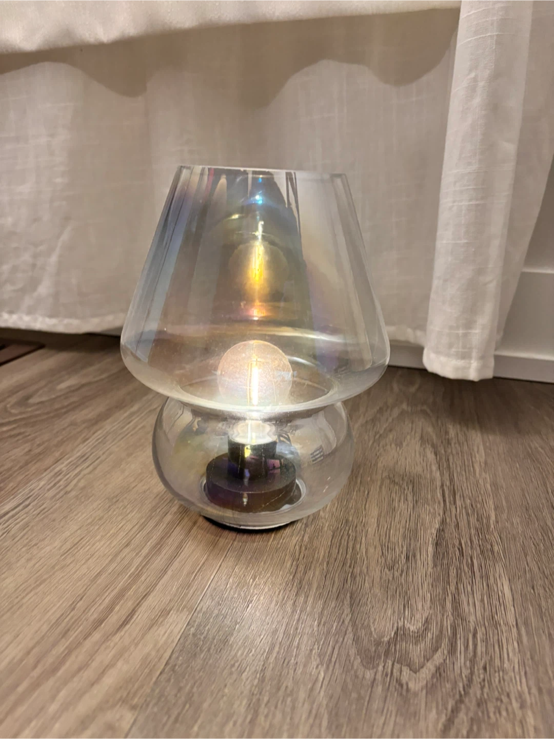 Mushroom Table Lamp - Iridescent Glass