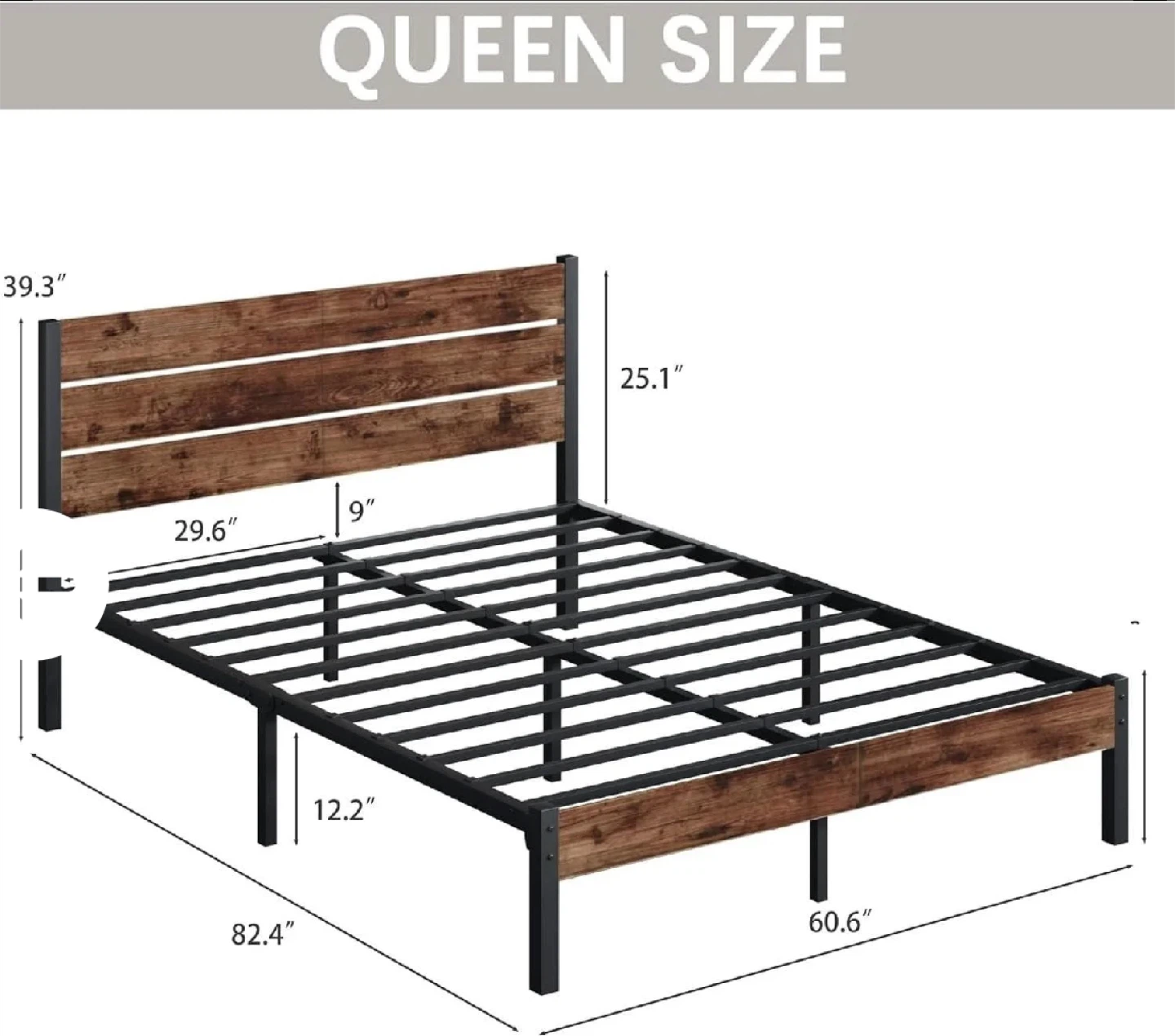 Queen Size Platform Bed Frame - photo 4