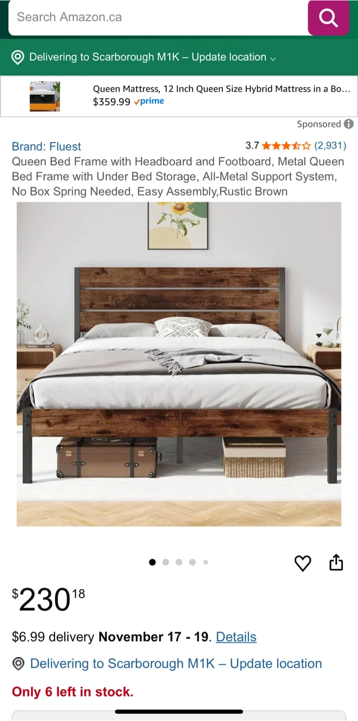 Queen Size Platform Bed Frame image indicator(10)