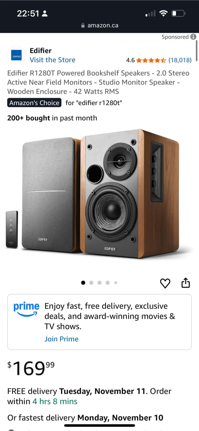 Edifier R1280T Powered Bookshelf Speakers - Brown image indicator(2)