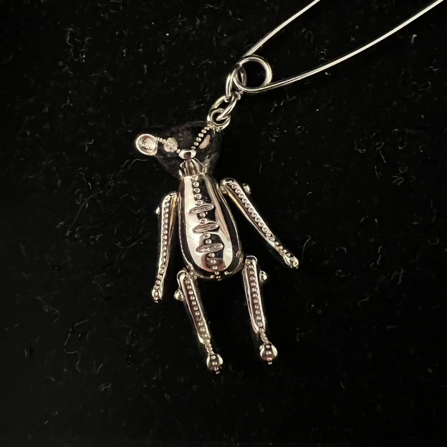 (Retail $475)New Silver Teddy Bear Charm Single Earring image indicator(2)