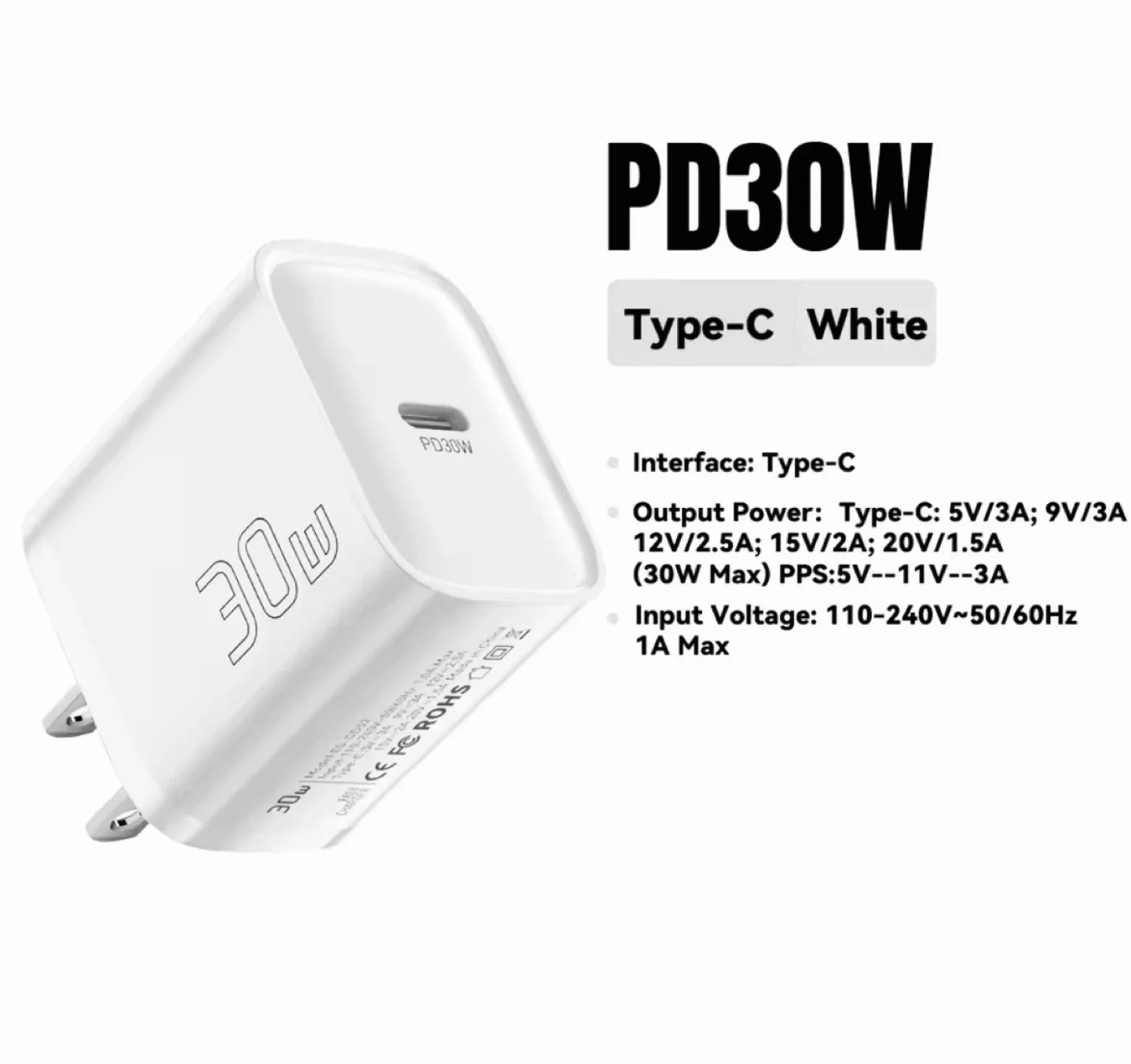 30 W fast charger with cable for iPhone and Samsung  *NEW*