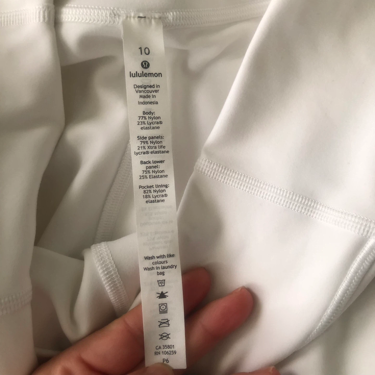 Lululemon White Leggings - Size 10