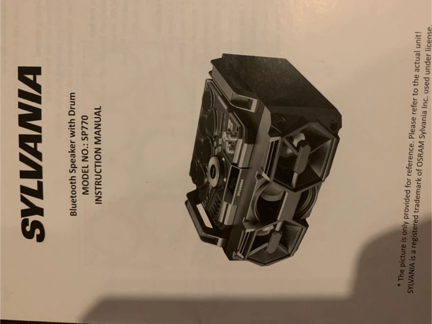 Sylvania SP770 Bluetooth Speaker with Drum