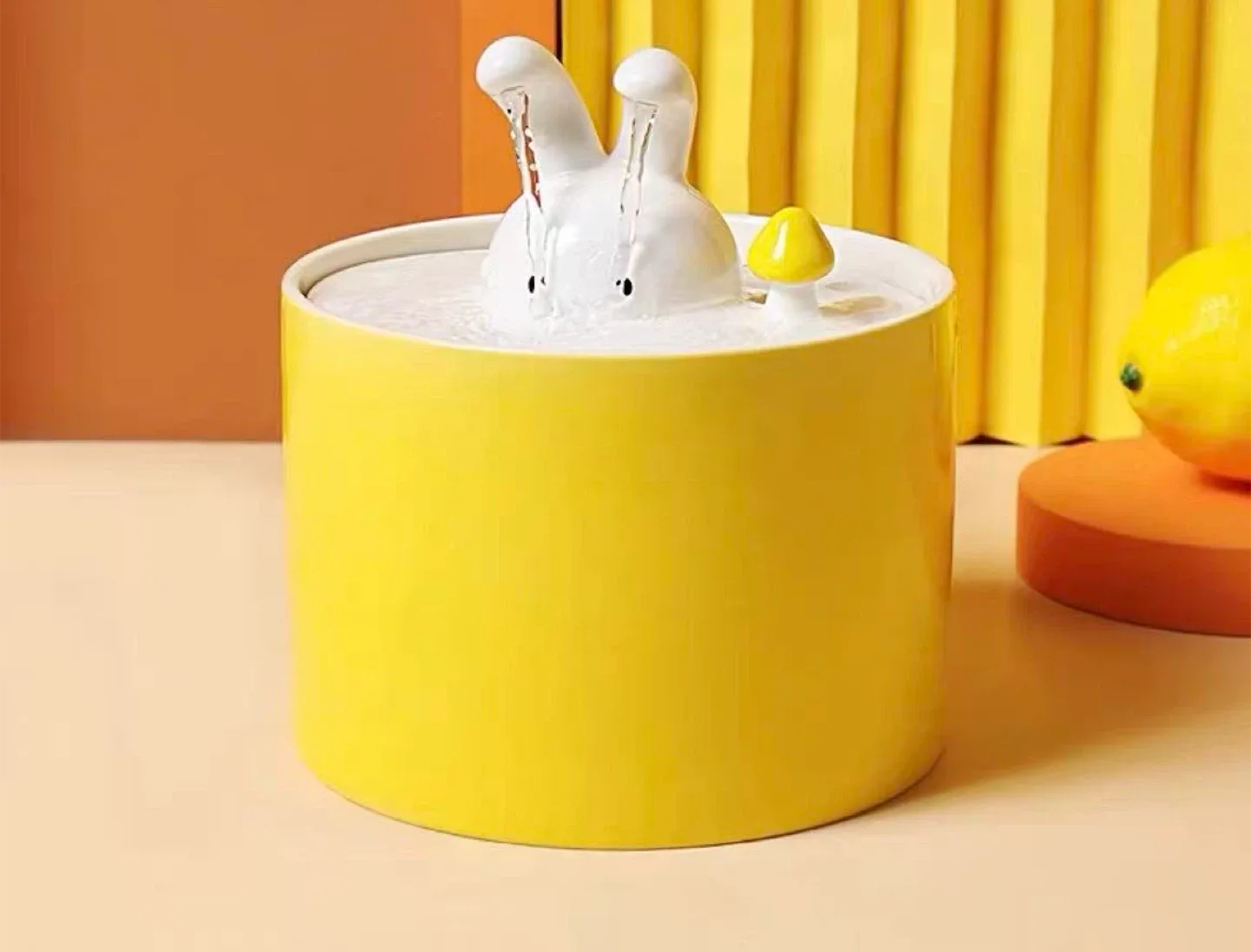 Yellow Ceramic Pet Water Fountain image indicator(5)
