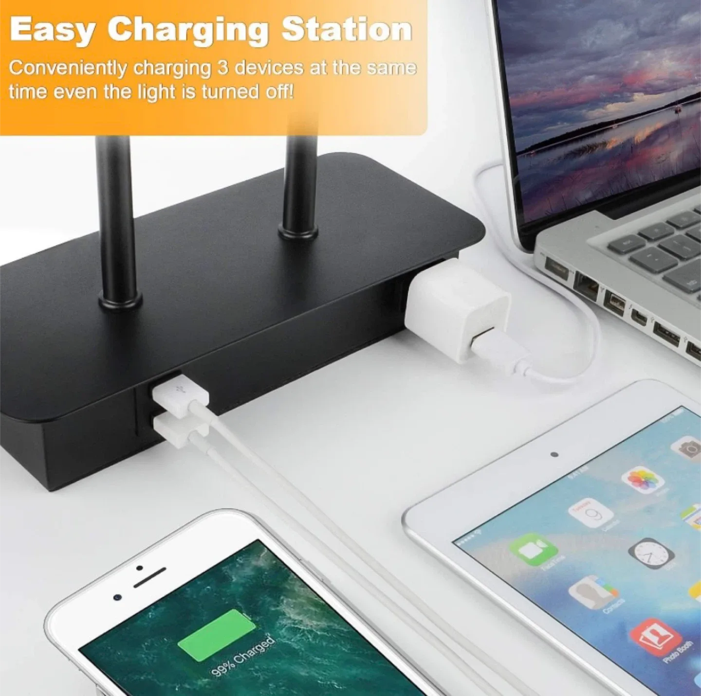 New Dimmable Touch Control Table Lamp 2 USB Ports and AC Outlet image indicator(4)