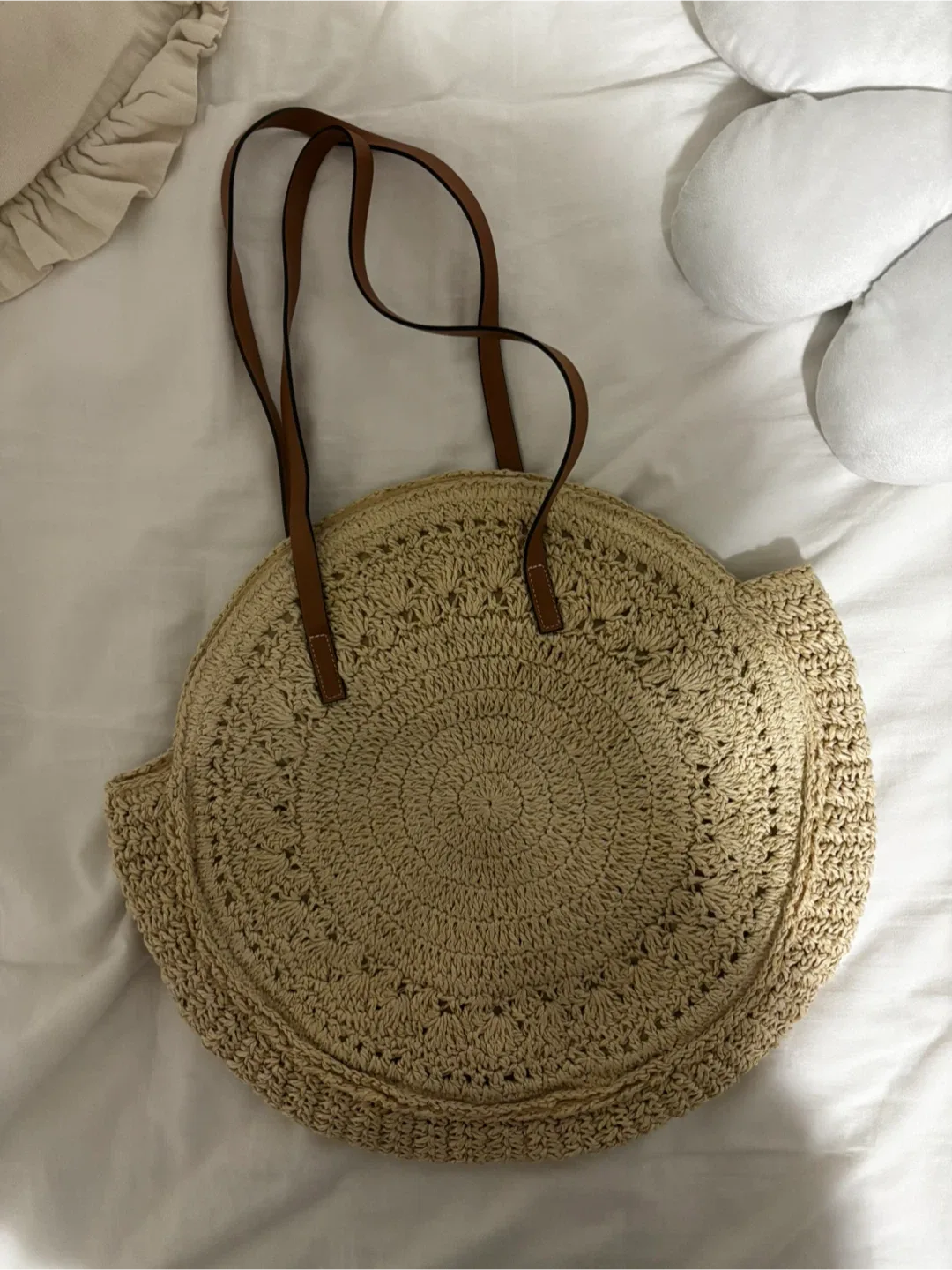 H&M Straw Circle Tote Bag