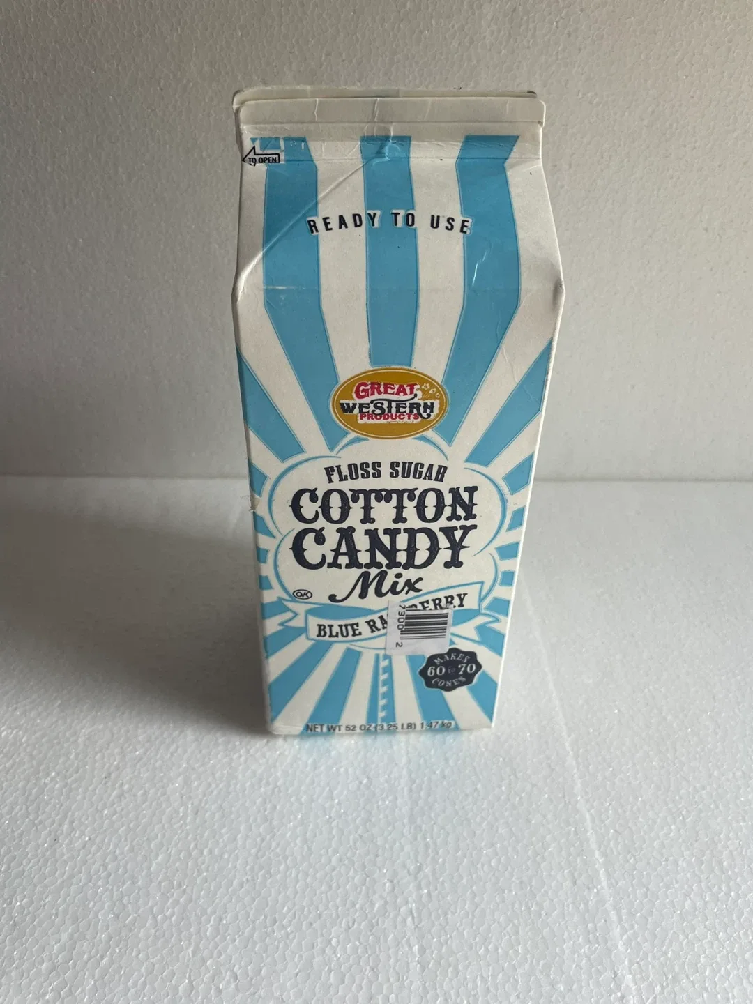 Sealed GREAT WESTERN Blue Raspberry Cotton Candy Floss Sugar thumbnail