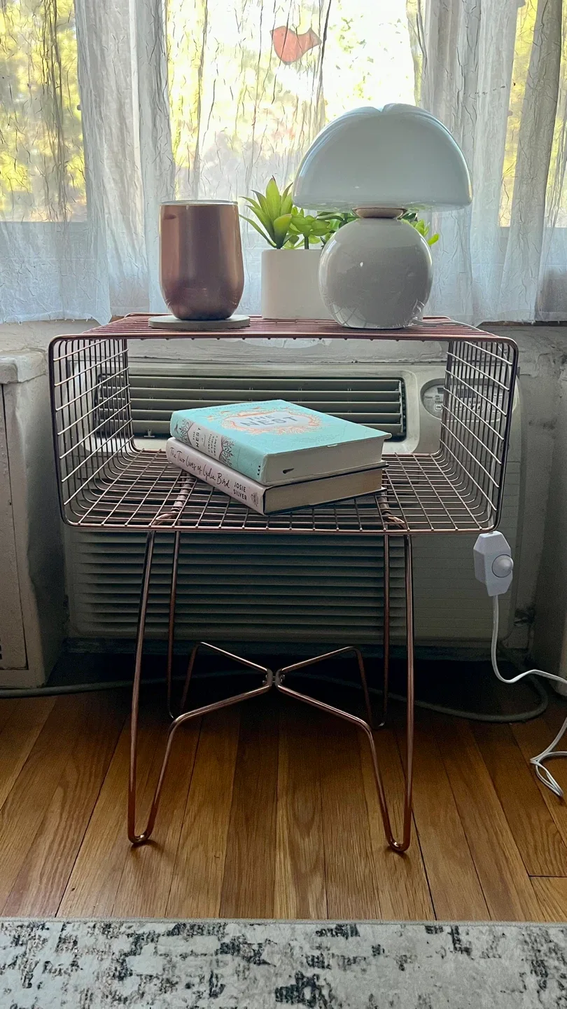 🥕mDesign Rose Gold Metal Accent Table/Night Stand image indicator(6)