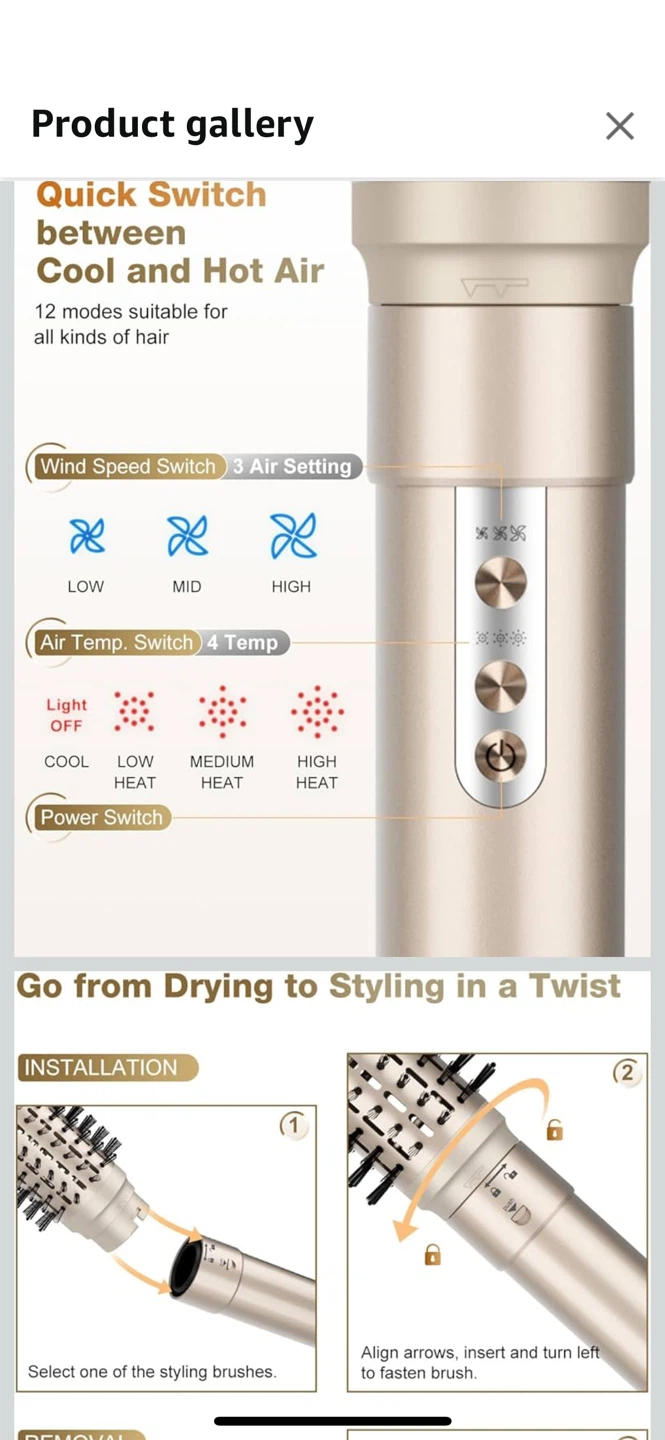 7MAGIC 6 in 1 Air Styler Hair Dryer Brush - New - photo 2