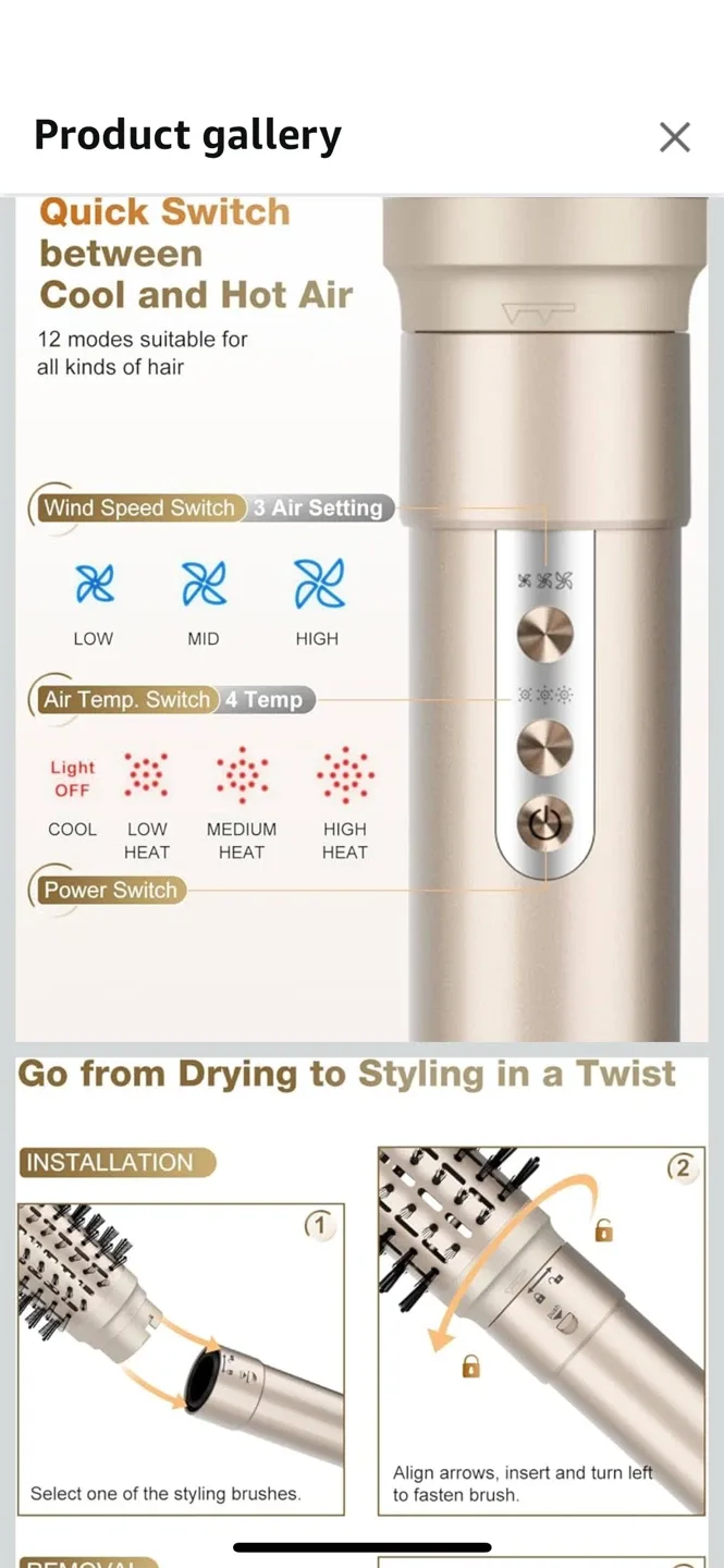 7MAGIC 6 in 1 Air Styler Hair Dryer Brush - New image indicator(2)