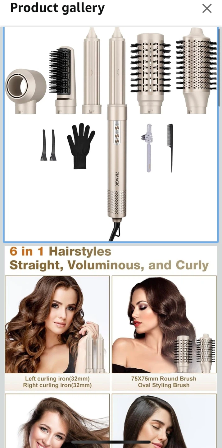 7MAGIC 6 in 1 Air Styler Hair Dryer Brush - New