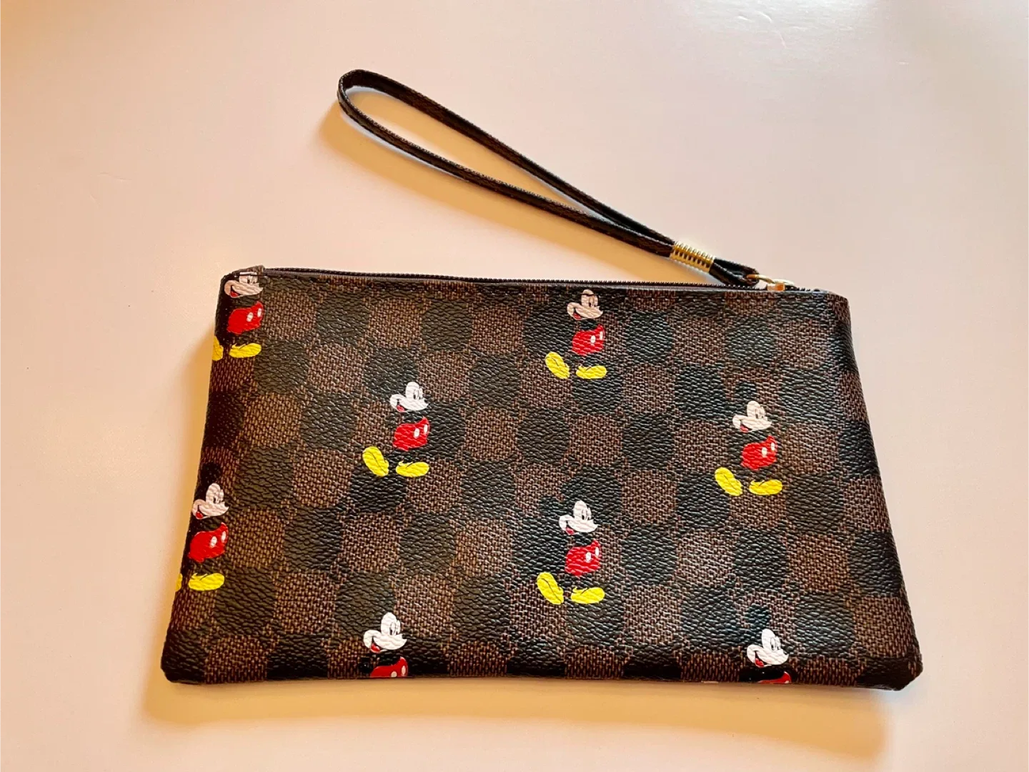 New Disney MICKEY MOUSE black and brown wristlet purse thumbnail
