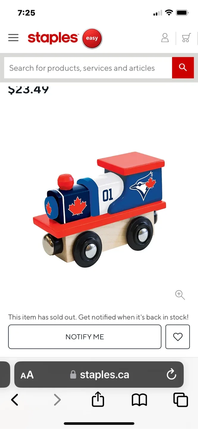 Masterpieces Wooden Toronto Blue Jays Toy Train image indicator(4)