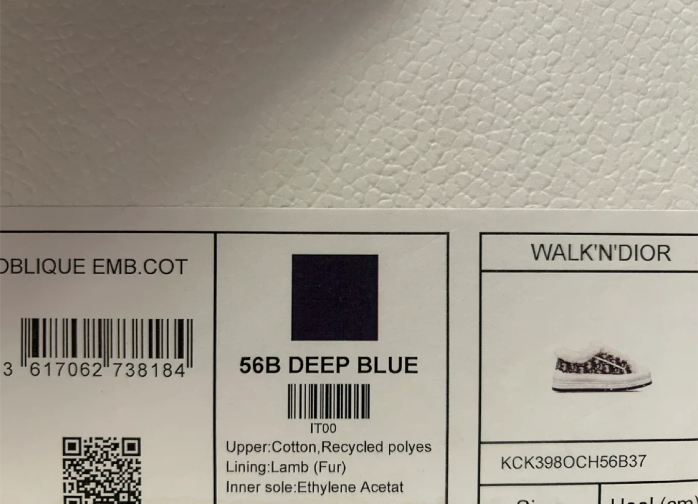 Walk'n'Dior Oblique Embroidered Cotton Sneakers - Deep Blue image indicator(3)