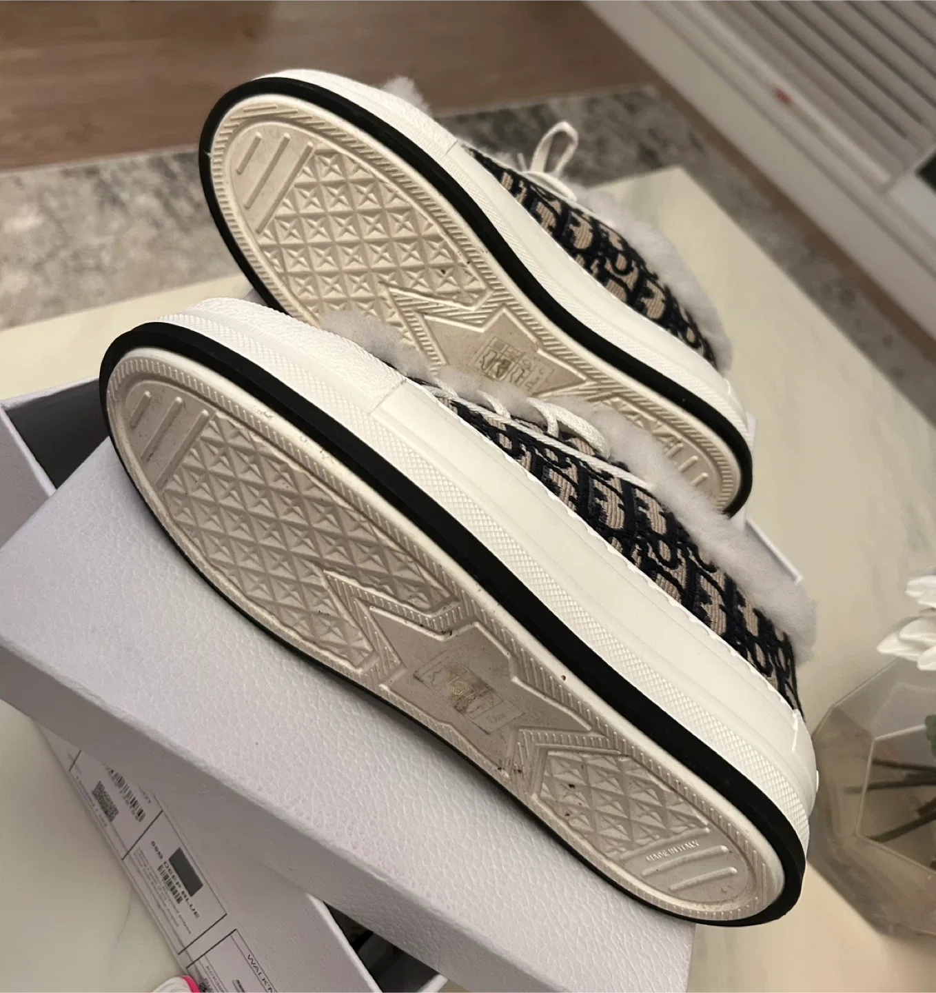 Walk'n'Dior Oblique Embroidered Cotton Sneakers - Deep Blue image indicator(2)