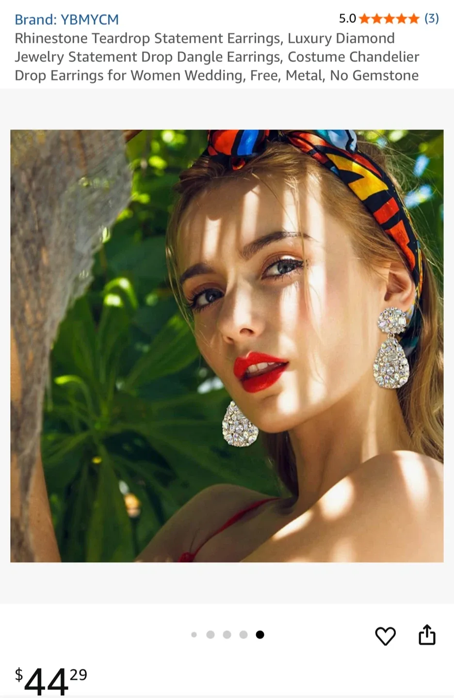 Rhinestone Teardrop Earrings image indicator(2)