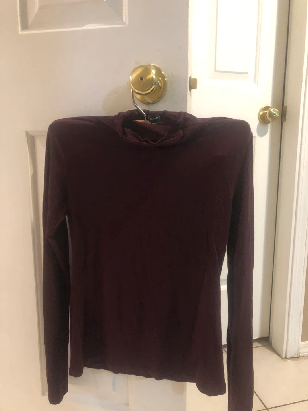 Burgundy Long Sleeve Top XS thumbnail