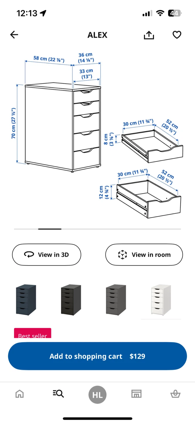 IKEA Alex 5-Drawer Unit - White - photo 4