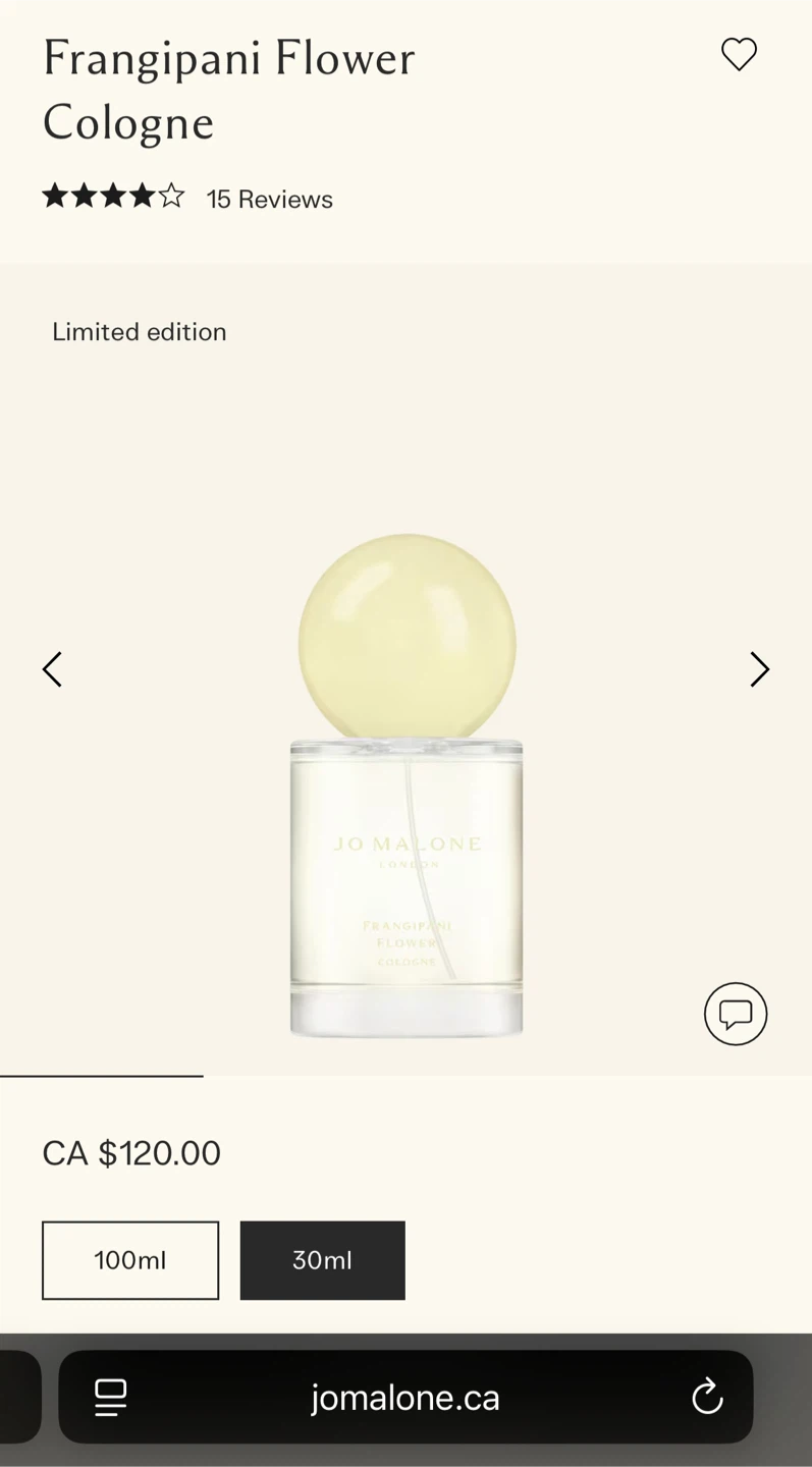 (Retail $136)New Jo Malone Frangipani Flower Cologne 30ml - photo 4