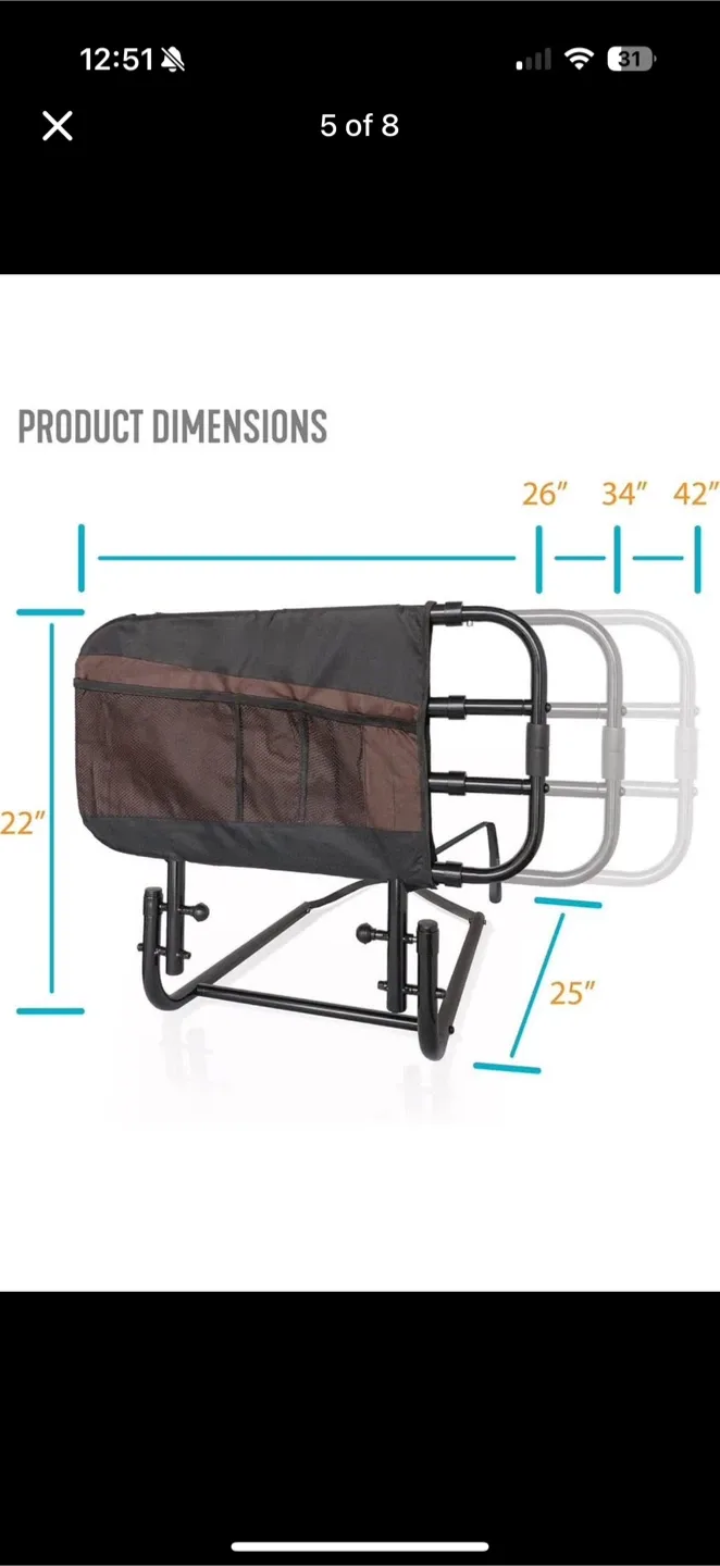 Bedside Folding Bed Rail for children/kids/toddler/elderly image indicator(5)