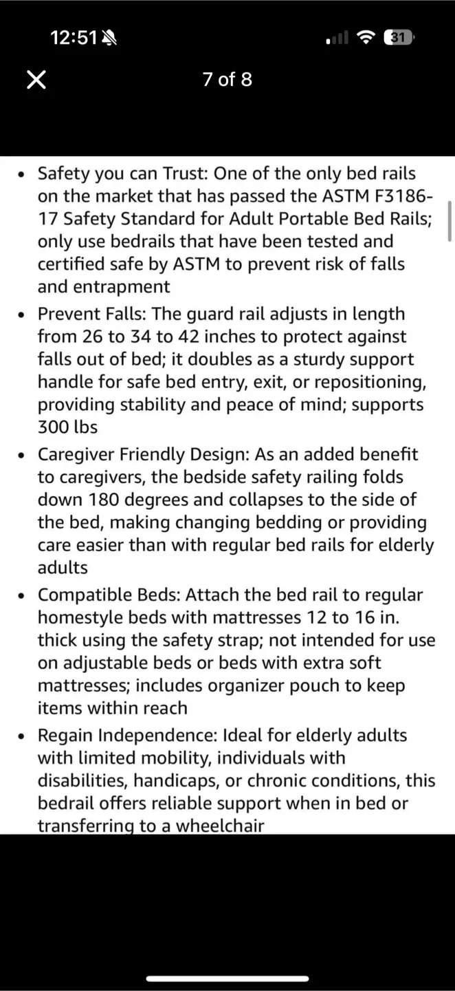 Bedside Folding Bed Rail for children/kids/toddler/elderly image indicator(7)