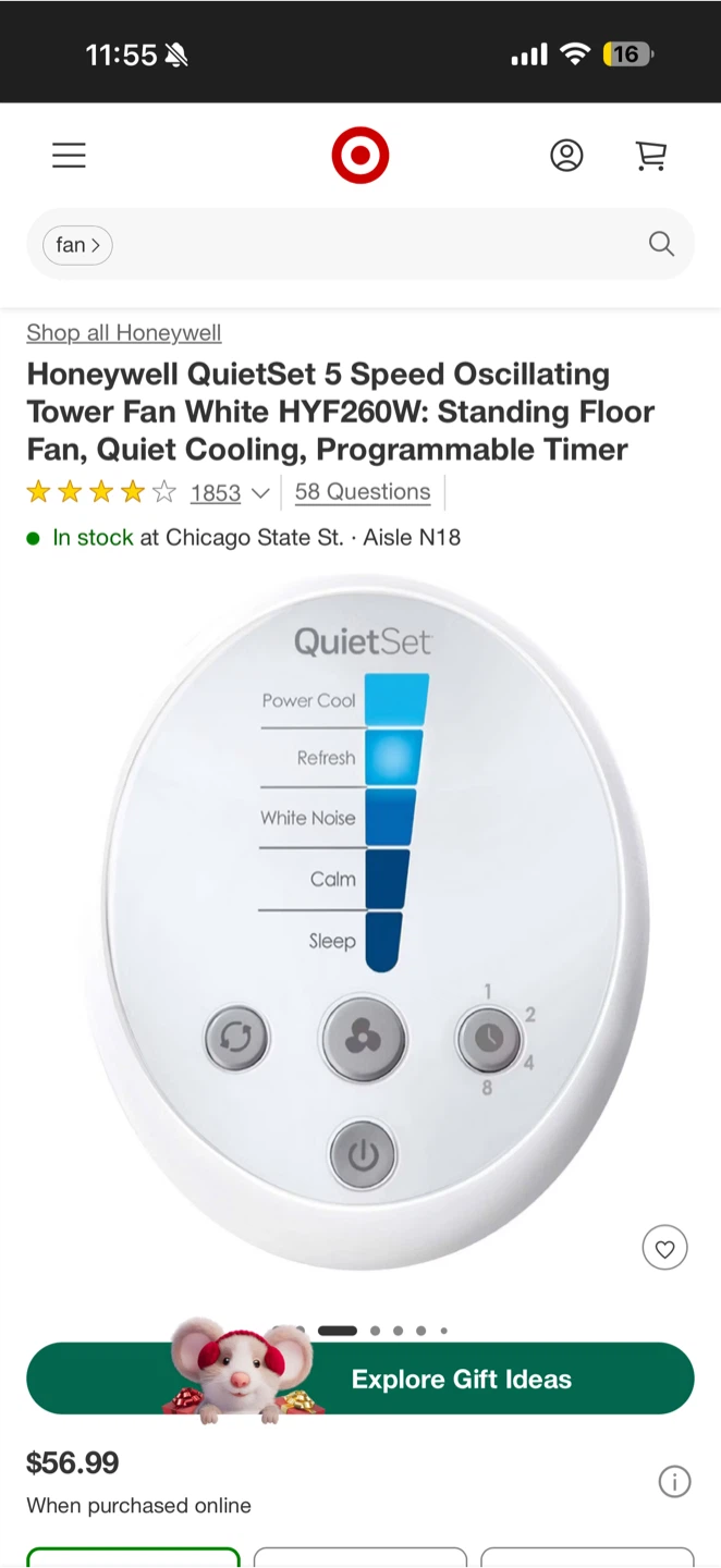 Honeywell QuietSet 5-Speed Tower Fan - photo 3