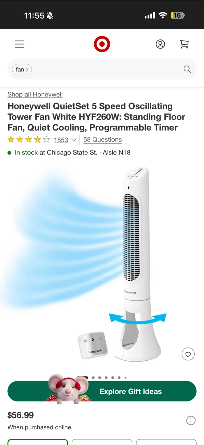 Honeywell QuietSet 5-Speed Tower Fan - photo 2