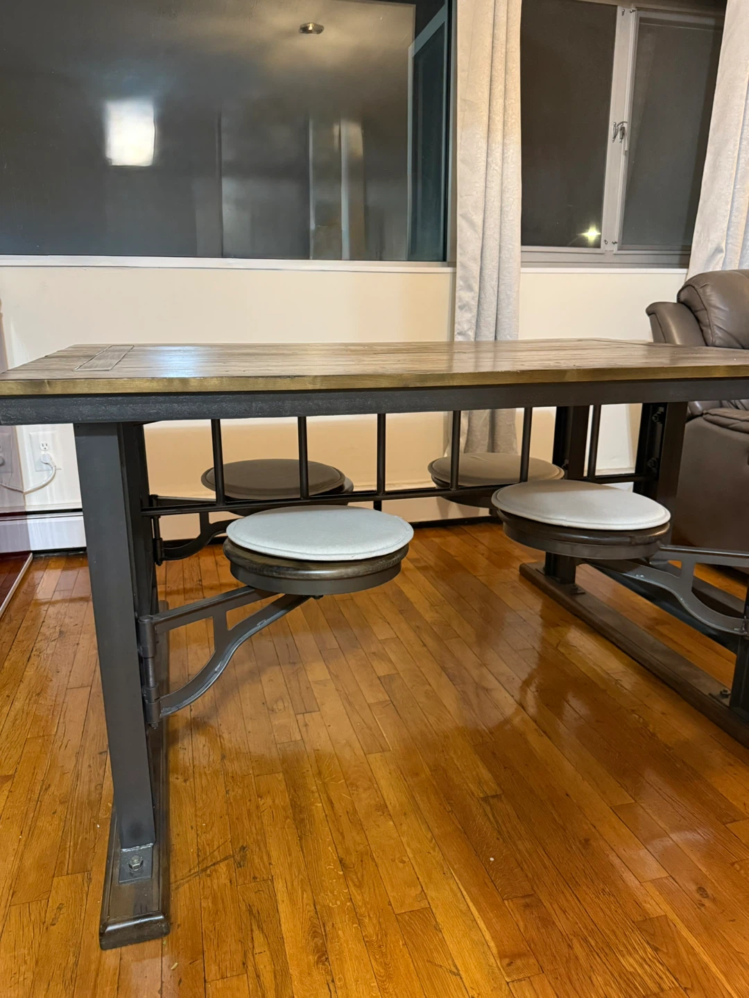 Industrial wood and metal Dining Table - photo 2