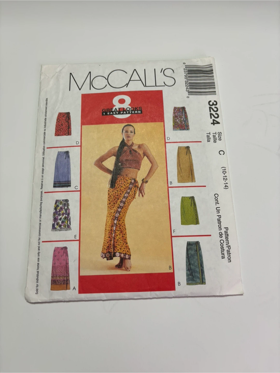 McCall's Sewing Pattern 3224 Size C (10-12-14)