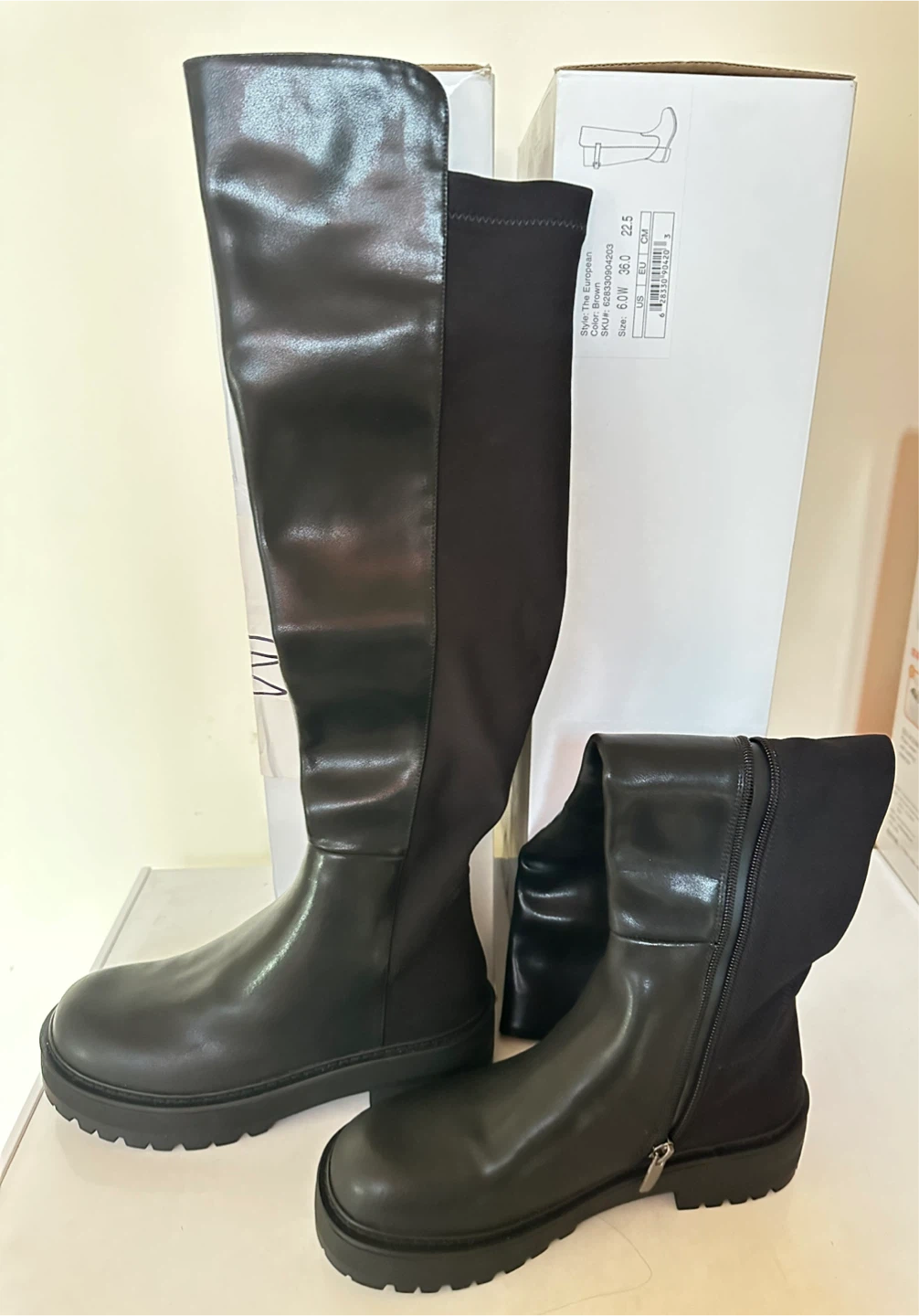 over the knee leather boots