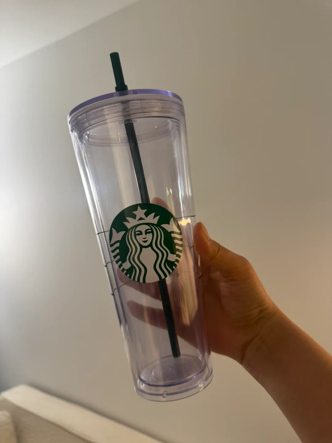 Starbucks Cold Cup Clear Venti Tumbler with Green Straw