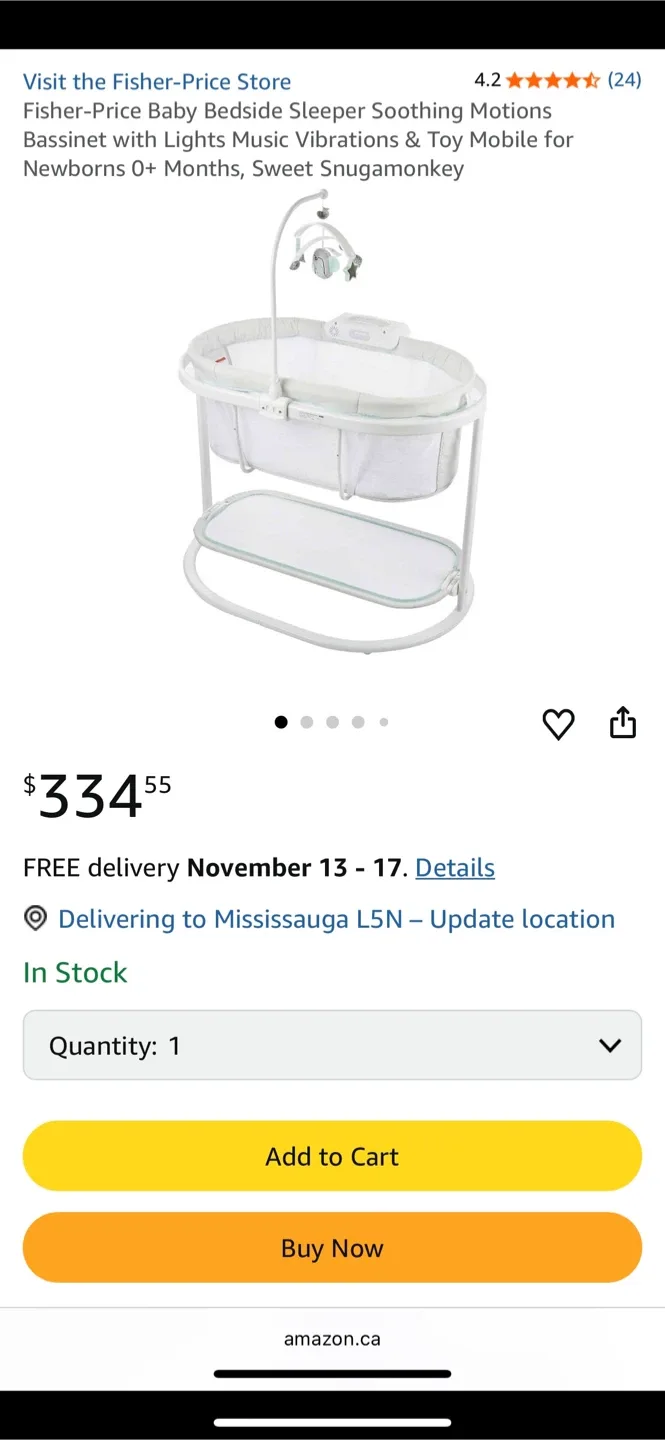 Baby Sleep Bassinet Bed - Portable image indicator(5)