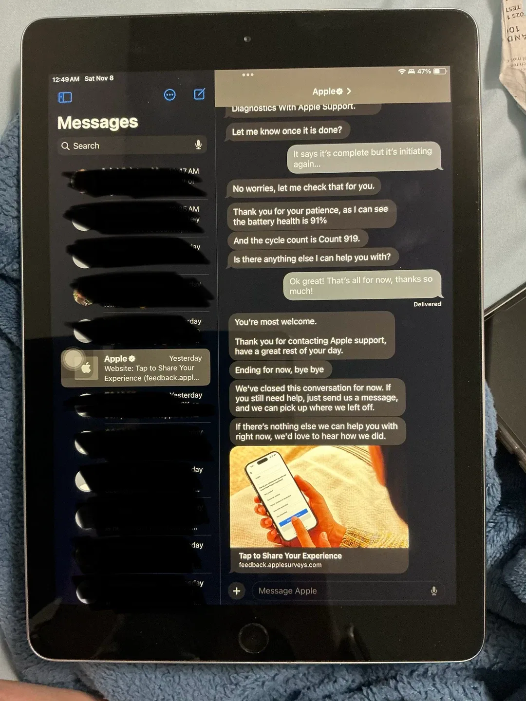 iPad 6th gen, wifi, 128gb storage, 91% battery health image indicator(4)